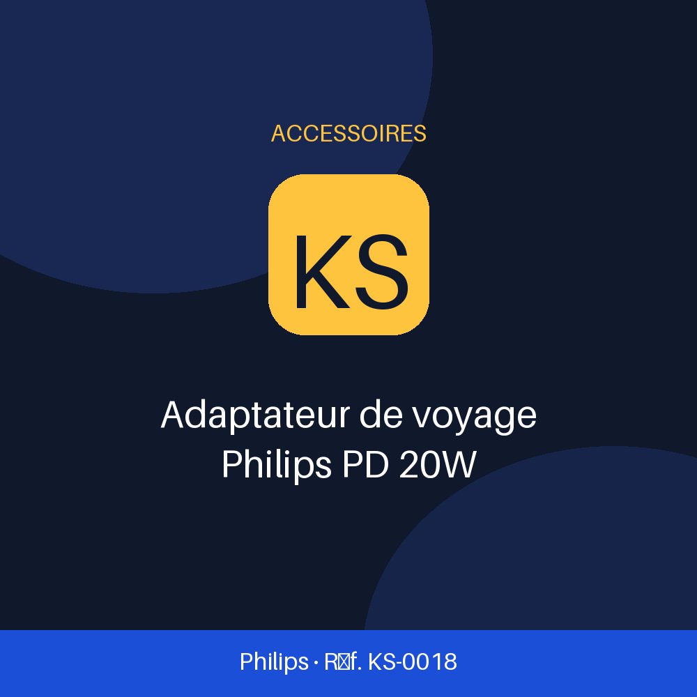 Adaptateur de voyage Philips PD 20W